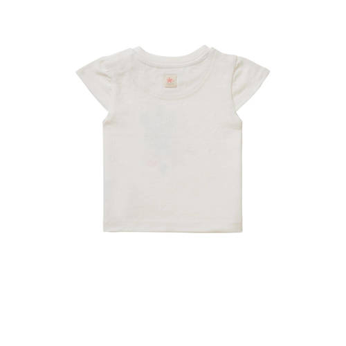 Noppies baby T-shirt met printopdruk ecru Meisjes Katoen Ronde hals Printopdruk 62