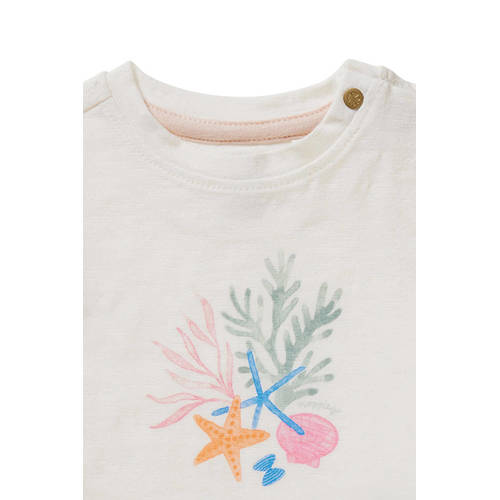 Noppies baby T-shirt met printopdruk ecru Meisjes Katoen Ronde hals Printopdruk 62