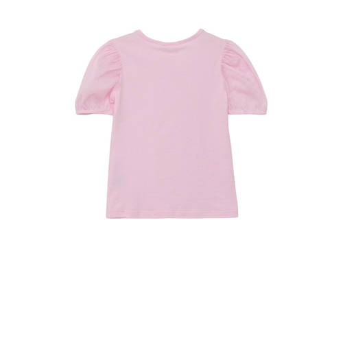 S.Oliver T-shirt met pailletten lichtroze Meisjes Katoen Ronde hals Effen 104 110