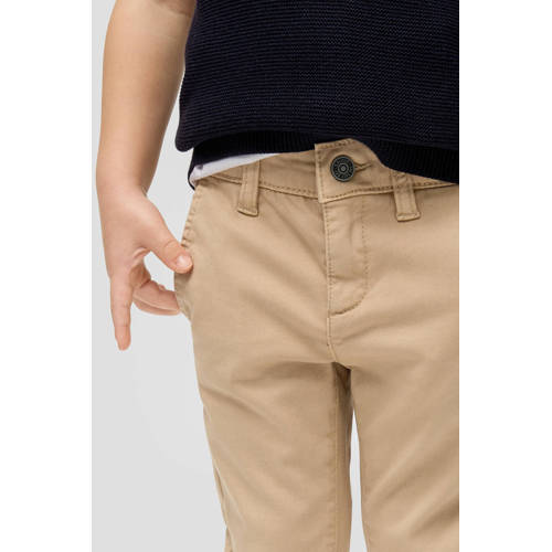 s.Oliver slim fit broek beige Jongens Katoen Effen 122