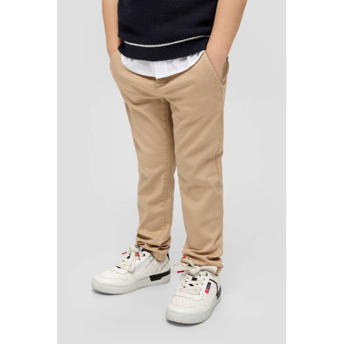 s.Oliver slim fit broek beige Jongens Katoen Effen 122