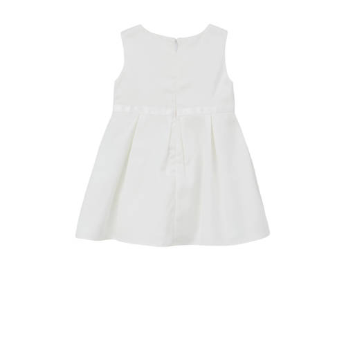S.Oliver baby A-lijn jurk wit Meisjes Polyester Ronde hals Effen 56