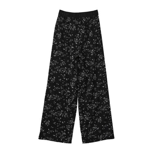 S.Oliver loose fit broek met all over print zwart wit Meisjes Polyester 140