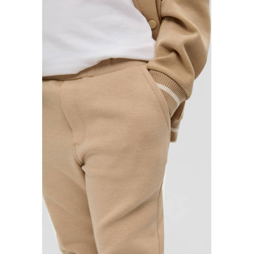 s.Oliver regular fit joggingbroek beige Jongens Katoen Effen 92