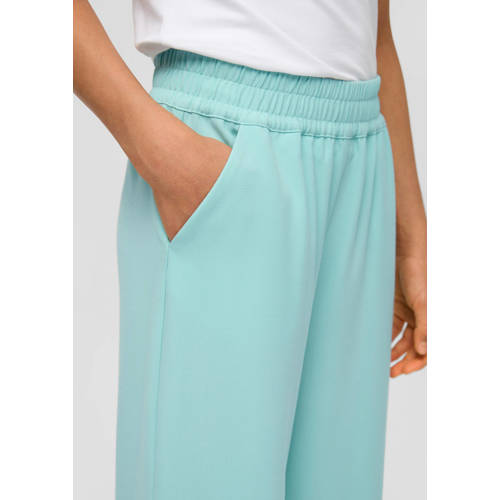 S.Oliver wide leg broek turquoise Blauw Meisjes Polyester Effen 134