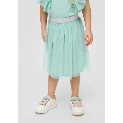 s.Oliver rok met all over print en glitters turquoise Blauw Meisjes Katoen 92