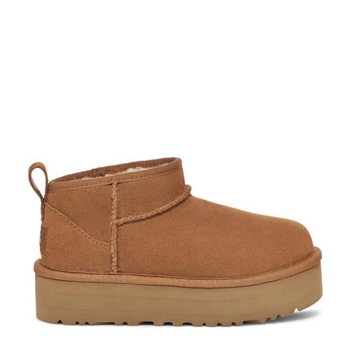 UGG Classic ultra mini platform suède enkelboots cognac Bruin Meisjes Suede - maat 36 afbeelding