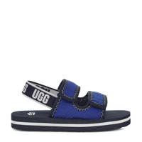 thumbnail: Donkerblauwe jongens UGG Lennon sandalen van textiel met klittenband en logo