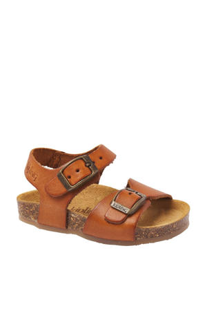   leren sandalen cognac