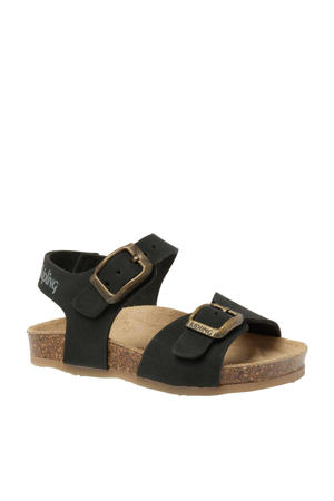 Sunset 1  nubuck sandalen zwart