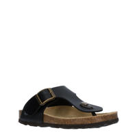 thumbnail: Zwarte jongens Kipling Juan 4 leren teenslippers 