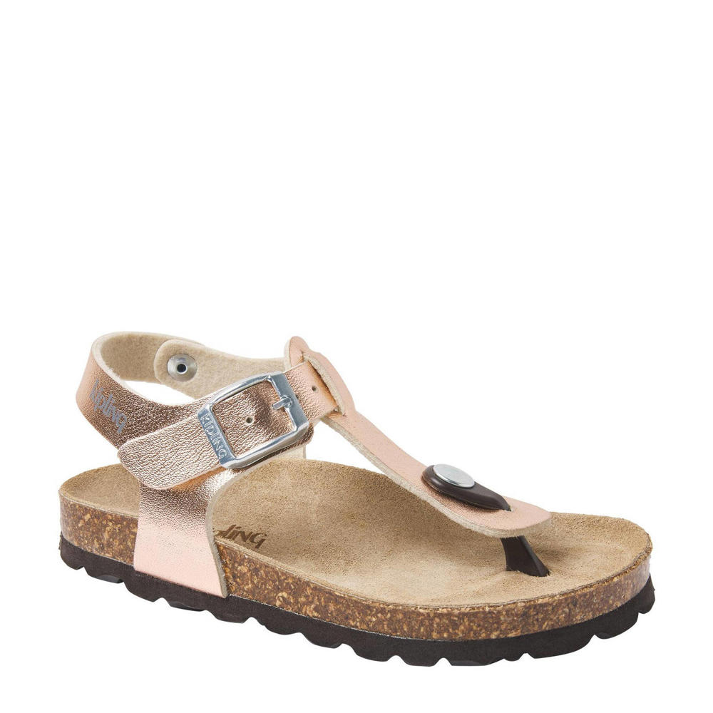Champagne meisjes Kipling Maria sandalen van imitatieleer met gesp en effen