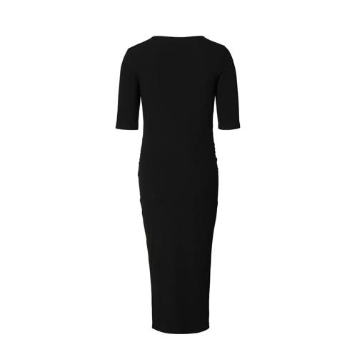 Noppies zwangerschapsjurk Keiko zwart Dames Polyester V-hals Effen XS