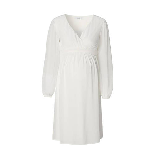 Noppies zwangerschapsjurk Jaya offwhite Ecru Dames Polyester V-hals Effen XS