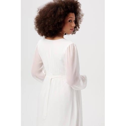 Noppies zwangerschapsjurk Jaya offwhite Ecru Dames Polyester V-hals Effen XS
