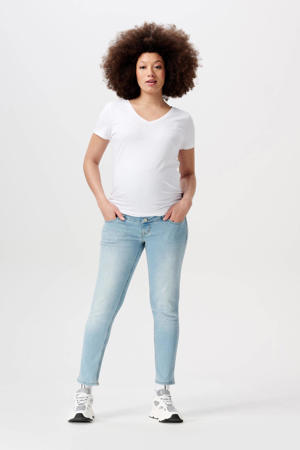 cropped zwangerschaps slim fit jeans Mila light blue denim