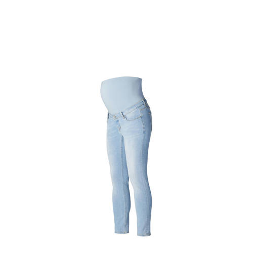 Noppies cropped zwangerschaps slim fit jeans Mila light blue denim Blauw