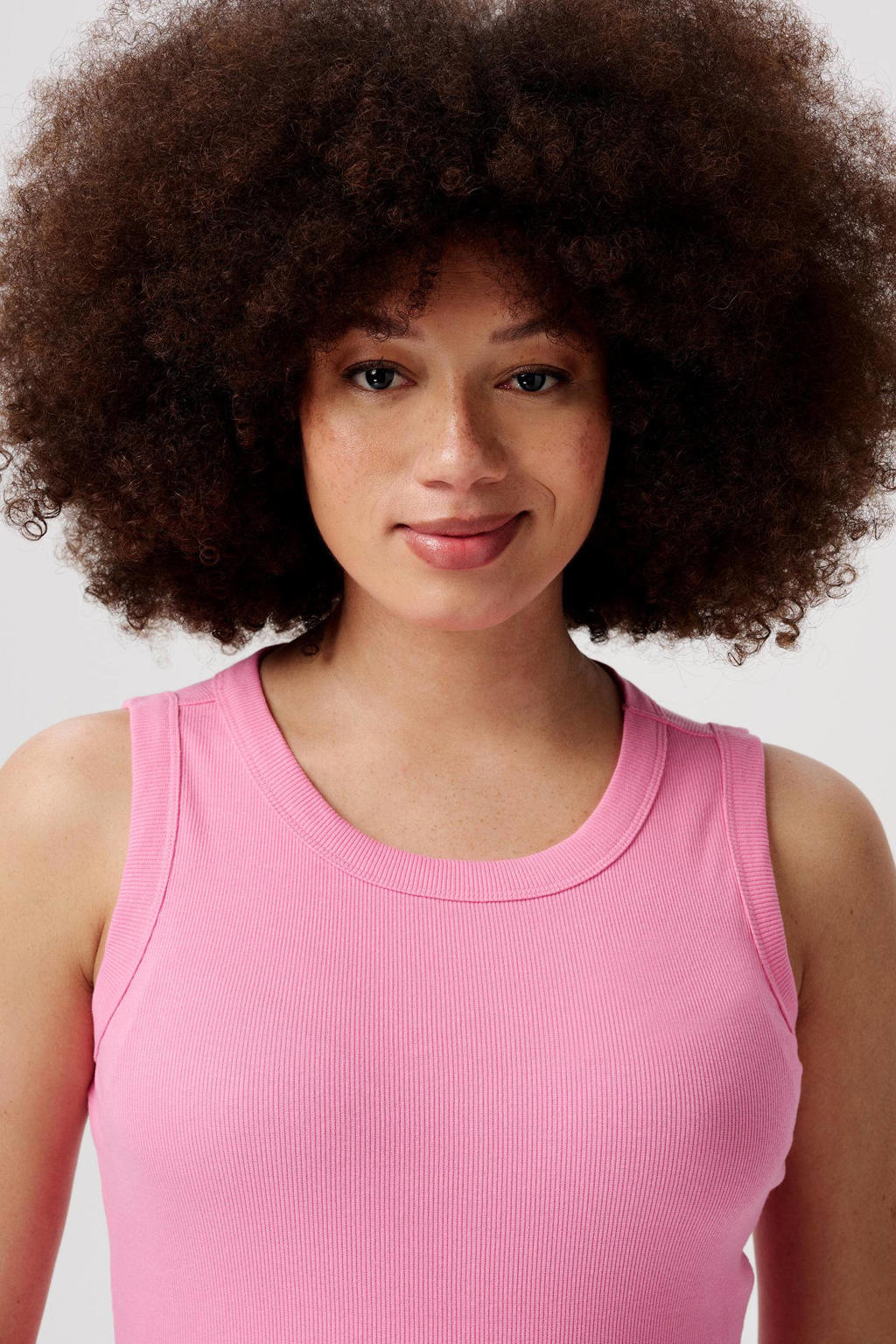 Roze dames Noppies maternity zwangerschapstop Kaysa met effen en ronde hals