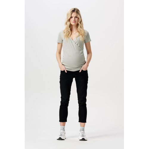Noppies maternity cropped zwangerschaps slim fit jeans Mila black dark wash Zwart Dames Denim - maat 33 afbeelding