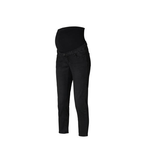 Noppies cropped zwangerschaps slim fit jeans Mila black dark wash Zwart Dames Denim