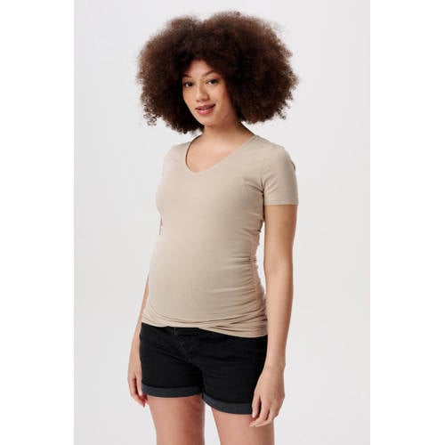 Noppies zwangerschapsshirt Jadie zand Top Beige Dames Polyester V-hals XS