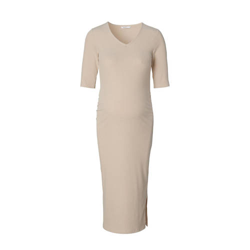 Noppies zwangerschapsjurk Keiko beige Dames Polyester V-hals Effen XS