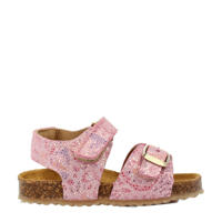 thumbnail: Roze meisjes Develab leren sandalen met klittenband en all over print