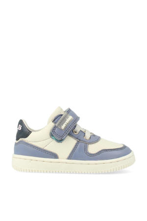   leren sneakers blauw/wit