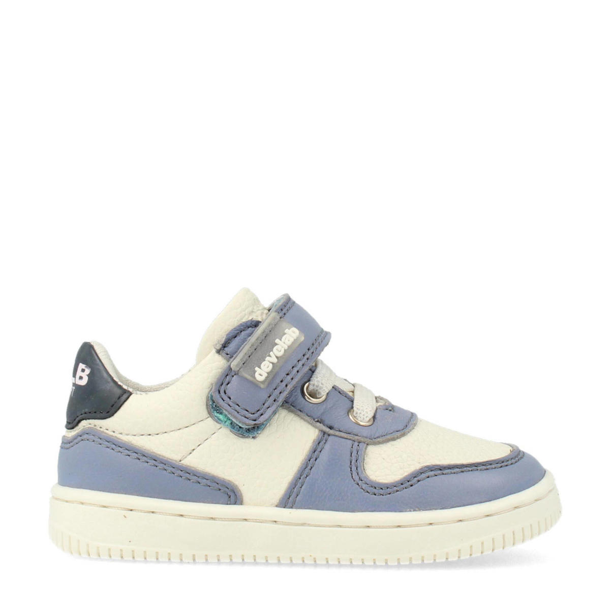 Develab leren sneakers blauw/wit