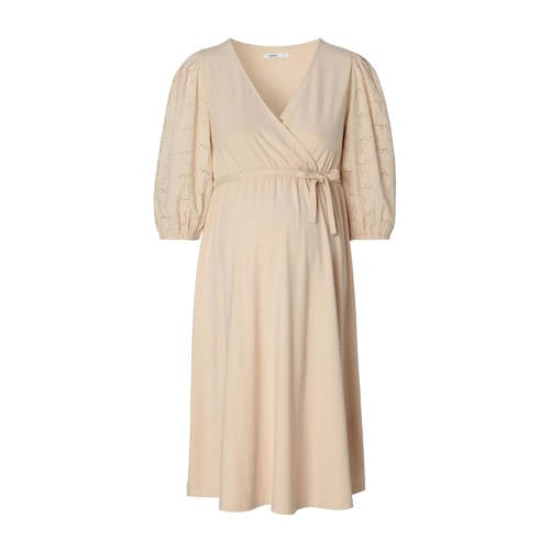 Noppies zwangerschapsjurk Kajal zand Beige Dames Katoen V-hals Effen XL