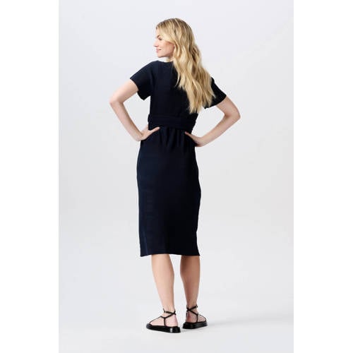 Noppies zwangerschaps- en voedingsjurk Kaja zwart Dames Polyester V-hals XS
