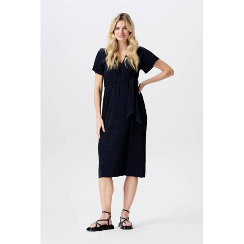 Noppies zwangerschaps- en voedingsjurk Kaja zwart Dames Polyester V-hals XS