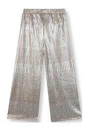 thumbnail: Zilverkleurige meisjes Alix Mini broek van polyester met elastische tailleband en effen