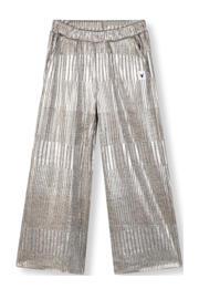 thumbnail: Zilverkleurige meisjes Alix Mini broek van polyester met elastische tailleband en effen