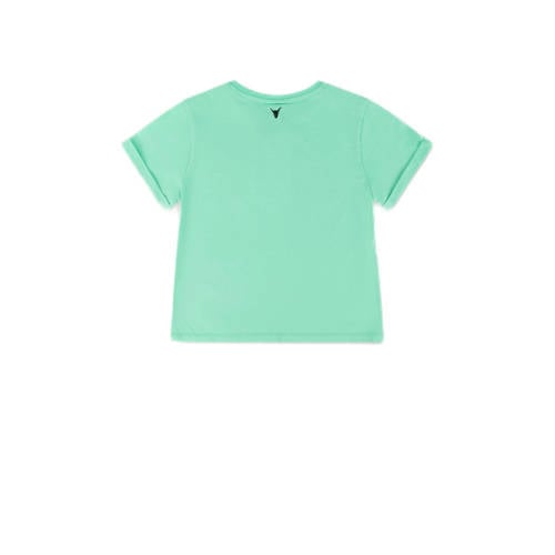 Alix the Label Alix Mini T-shirt met printopdruk mintgroen Katoen Ronde hals Printopdruk 110 116