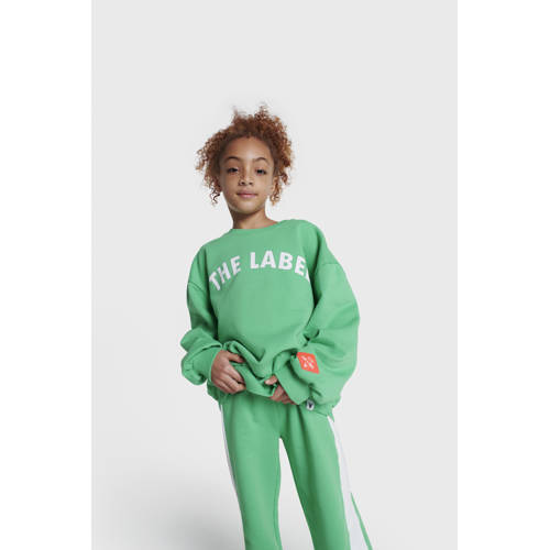 Alix the Label Alix Mini sweater met tekst kikkergroen Tekst 98