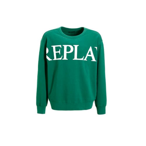 REPLAY sweater groen Effen - 104 | Sweater van REPLAY