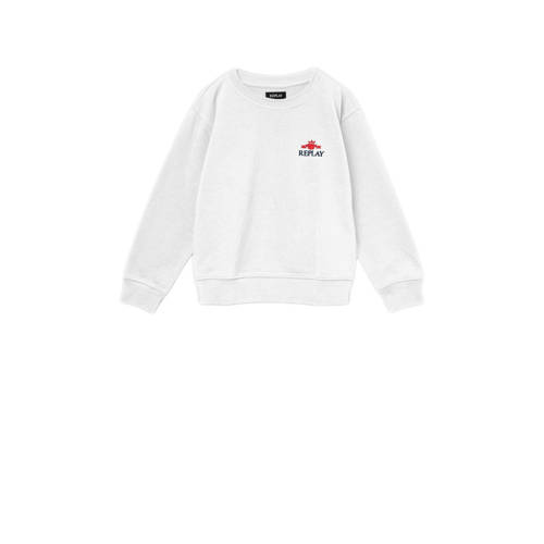 REPLAY sweater met logo wit Logo