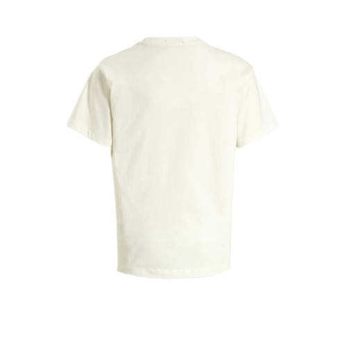 Replay T-shirt met printopdruk offwhite Wit Jongens Katoen Ronde hals Printopdruk 176