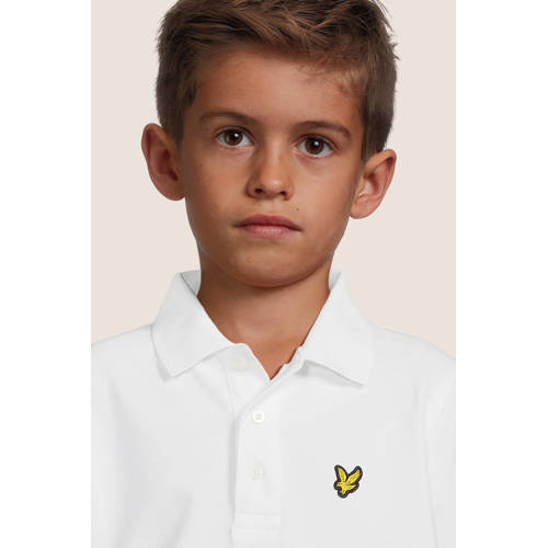 Lyle & Scott polo SPB2000V wit Jongens Katoen Polokraag Effen 170 176