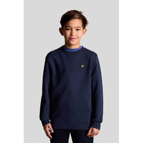 Lyle & Scott sweater marine Blauw Jongens Katoen Ronde hals Effen 98 104