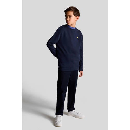 Lyle & Scott sweater marine Blauw Jongens Katoen Ronde hals Effen 98 104
