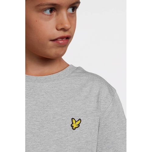 Lyle & Scott gemêleerd T-shirt grijs Jongens Katoen Ronde hals Melée 98 104