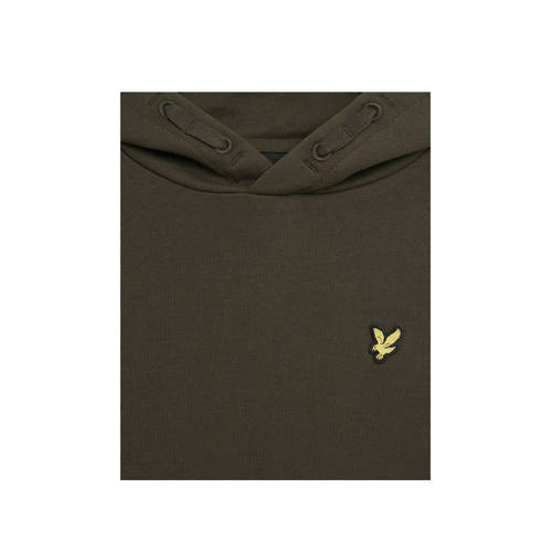 Lyle & Scott sweater olijfgroen Jongens Katoen Capuchon Effen 110 116