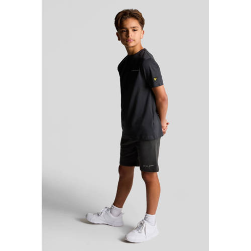Lyle & Scott sweatshort MLB2022V donkergrijs Effen 128 134