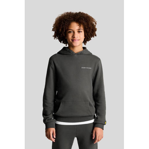 Lyle & Scott hoodie MLB2020V donkergrijs Sweater Jongens Katoen Capuchon 128 134