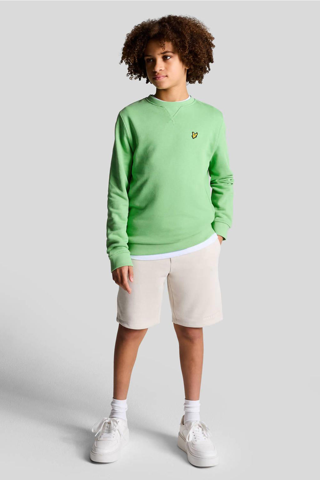Lyle & Scott sweater appeltjesgroen | kleertjes.com