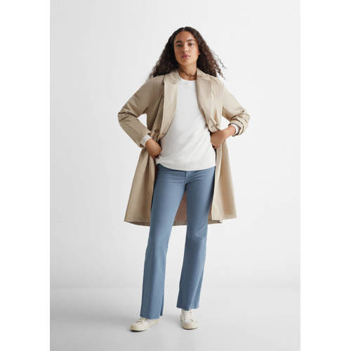 Mango Kids flared jeans blauw Meisjes Katoen Effen 152(XXS)