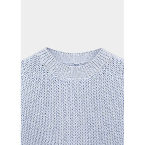 Mango Kids trui lichtblauw Meisjes Katoen Ronde hals Effen 116