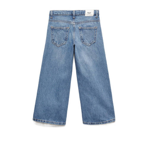 Mango Kids wide leg jeans changeant blauw Meisjes Denim Effen 134